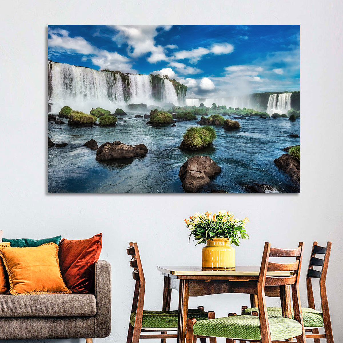 Iguazu Falls Vista Wall Art in a room, landscape