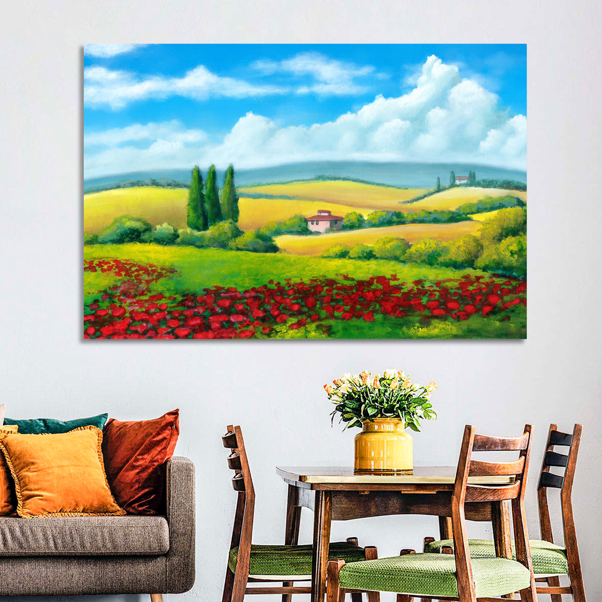 Tuscan Poppy Field Wall Art