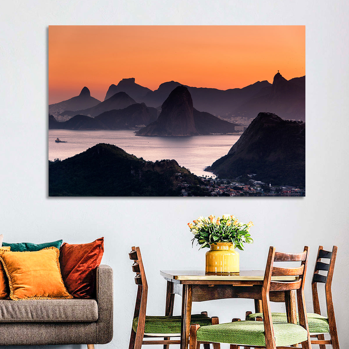 Sugarloaf and Corcovado at Sunset Wall Art
