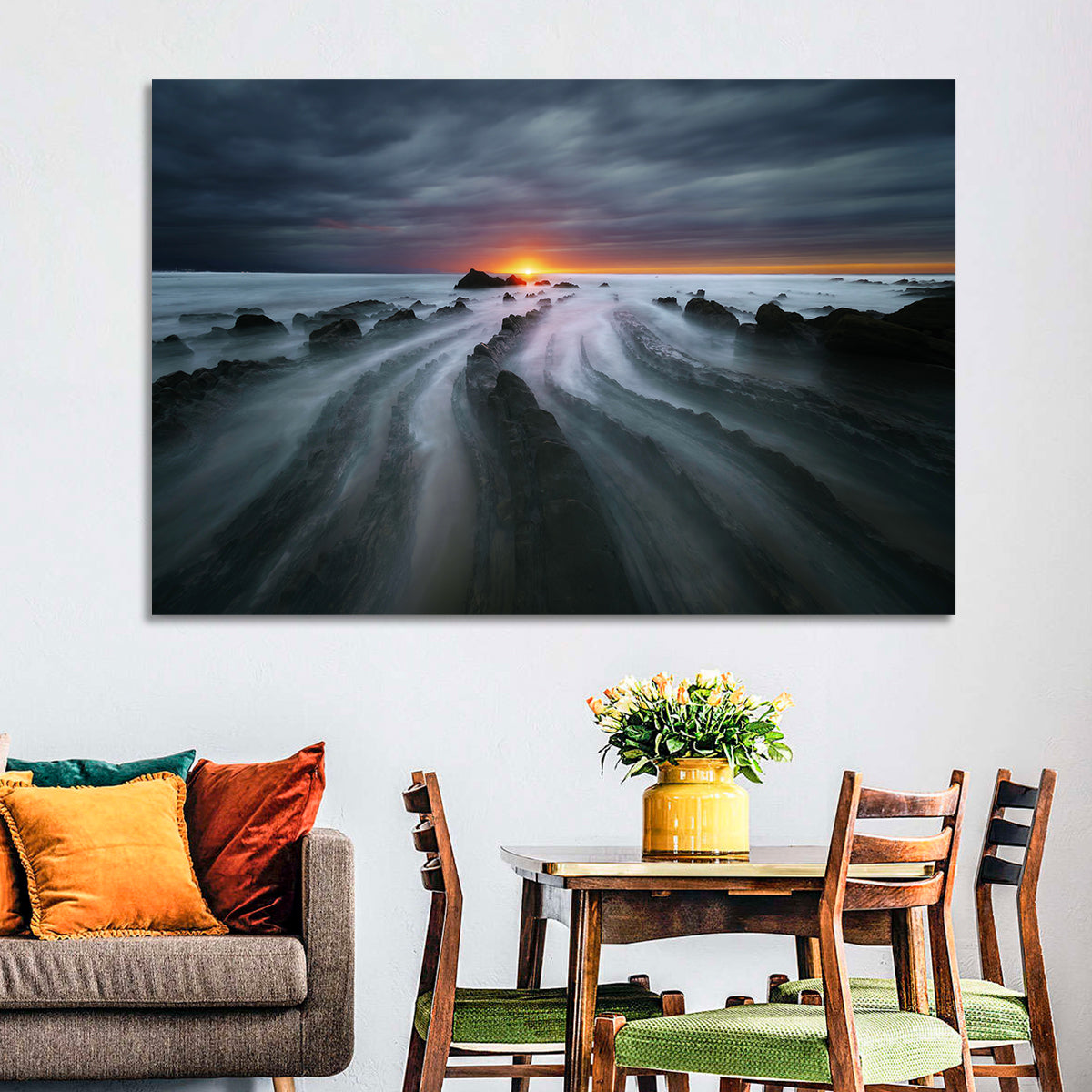 Barrika Beach Dusk Wall Art