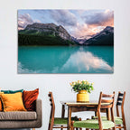 Turquoise Sunset at Lake Louise Wall Art