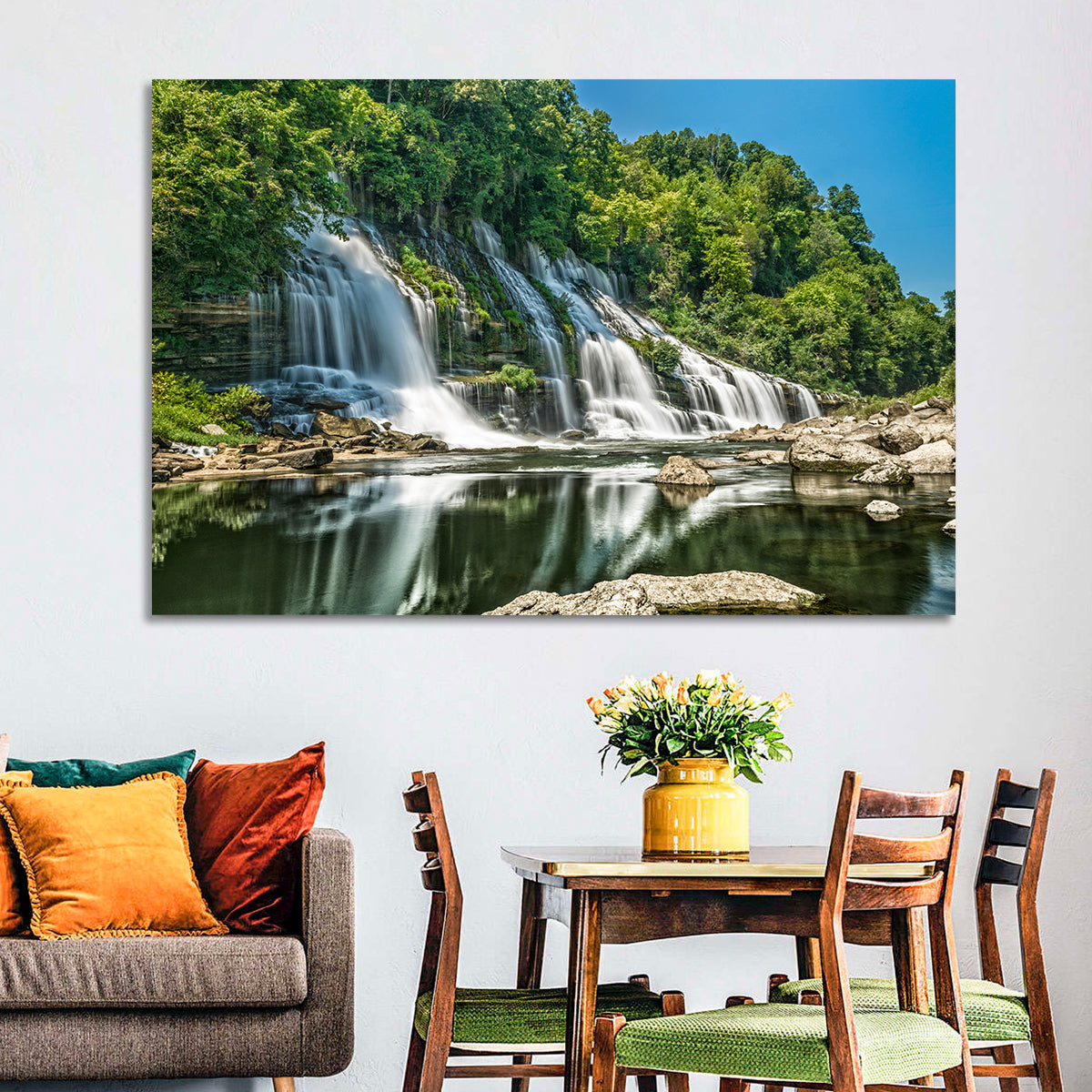 Twin Falls at Rock Island State Park Wall Art in a room, landscape