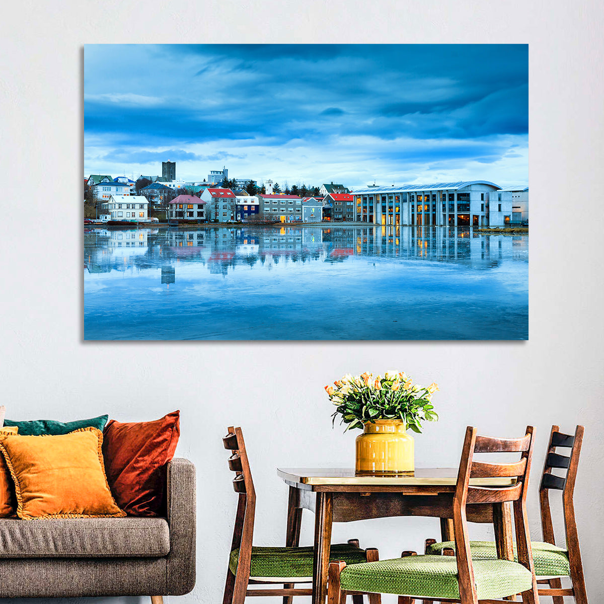 Reykjavik City Hall at Blue Hour Wall Art