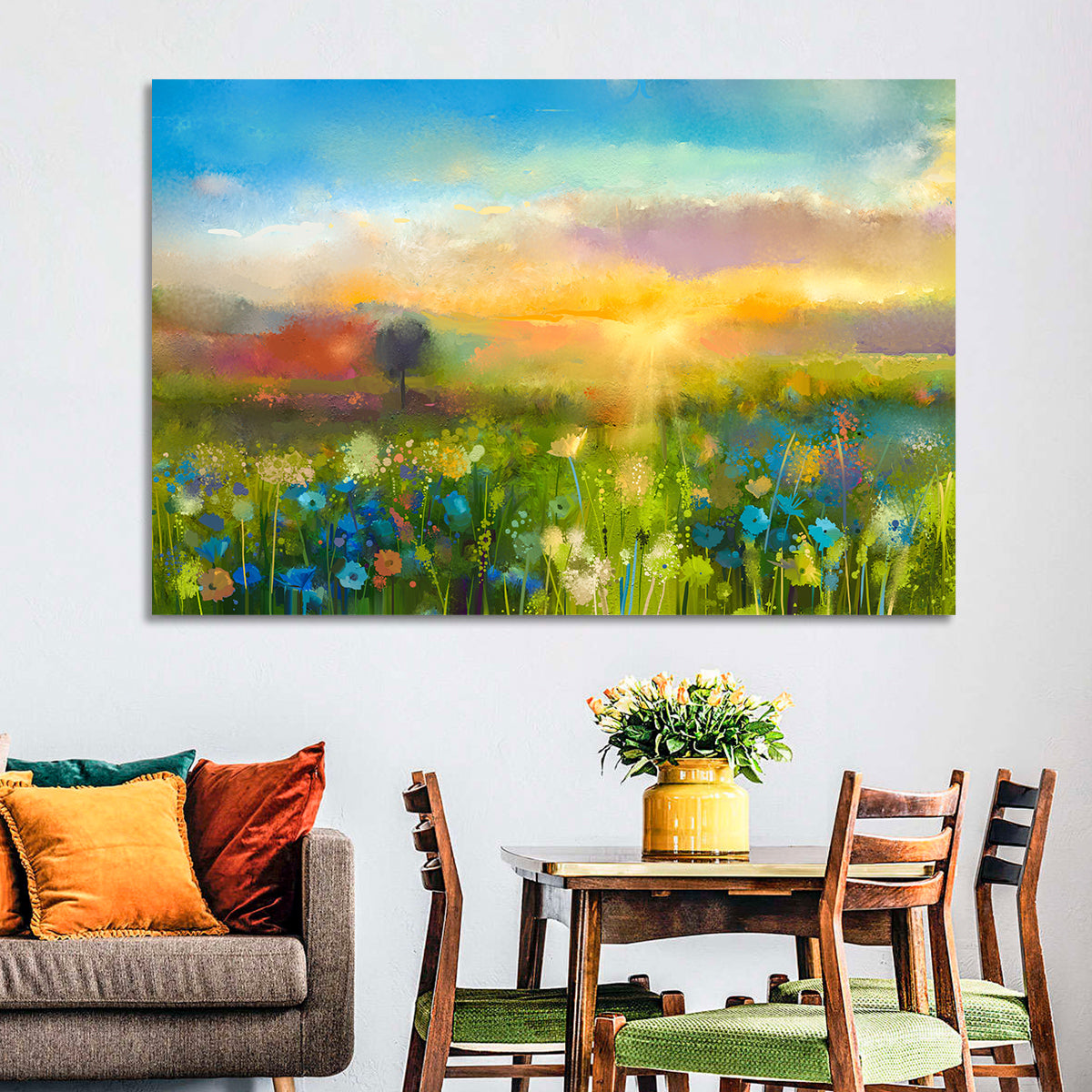 Sunset Wildflower Meadow Wall Art