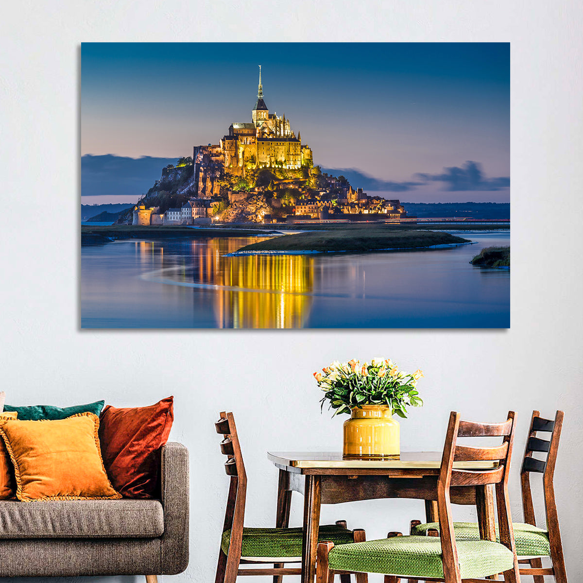 Mont Saint-michel at Dusk Wall Art