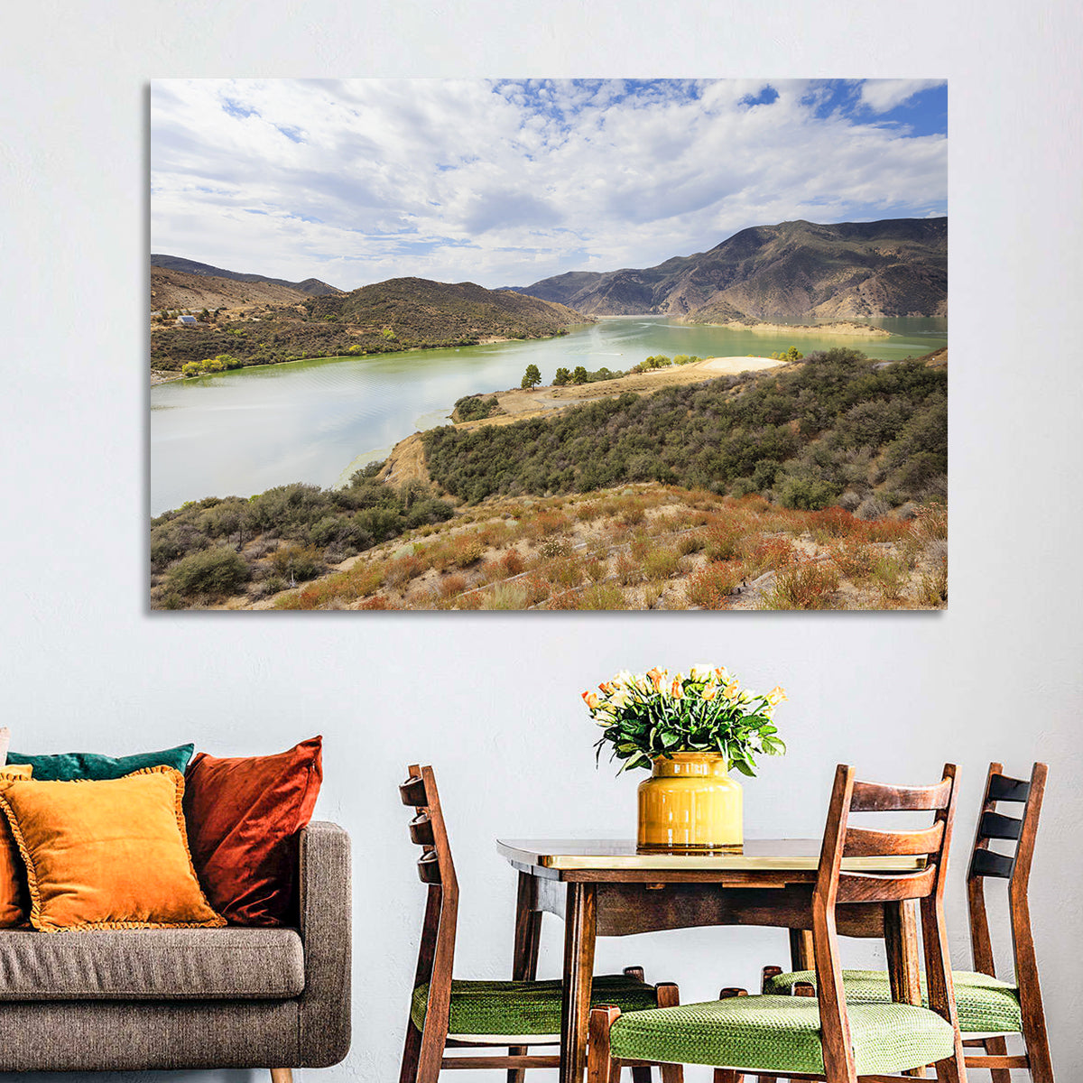 Pyramid Lake Vista Wall Art in a room, landscape