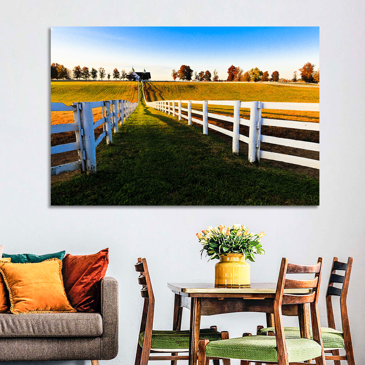 Kentucky Horse Farm at Golden Hour Wall Art