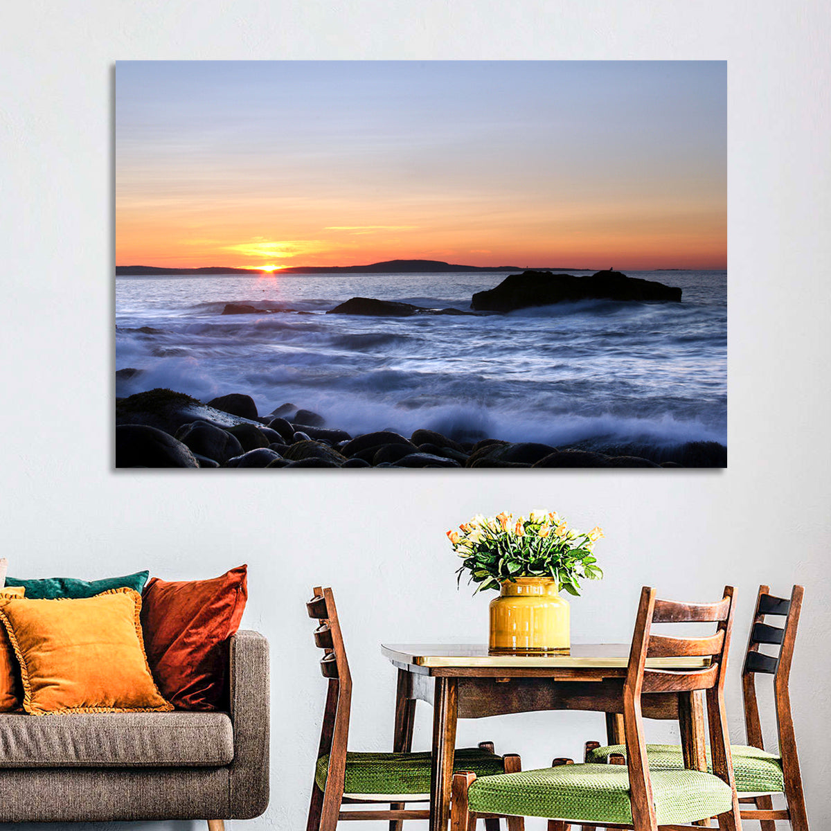 Acadia National Park Coastline Wall Art in a room, landscape
