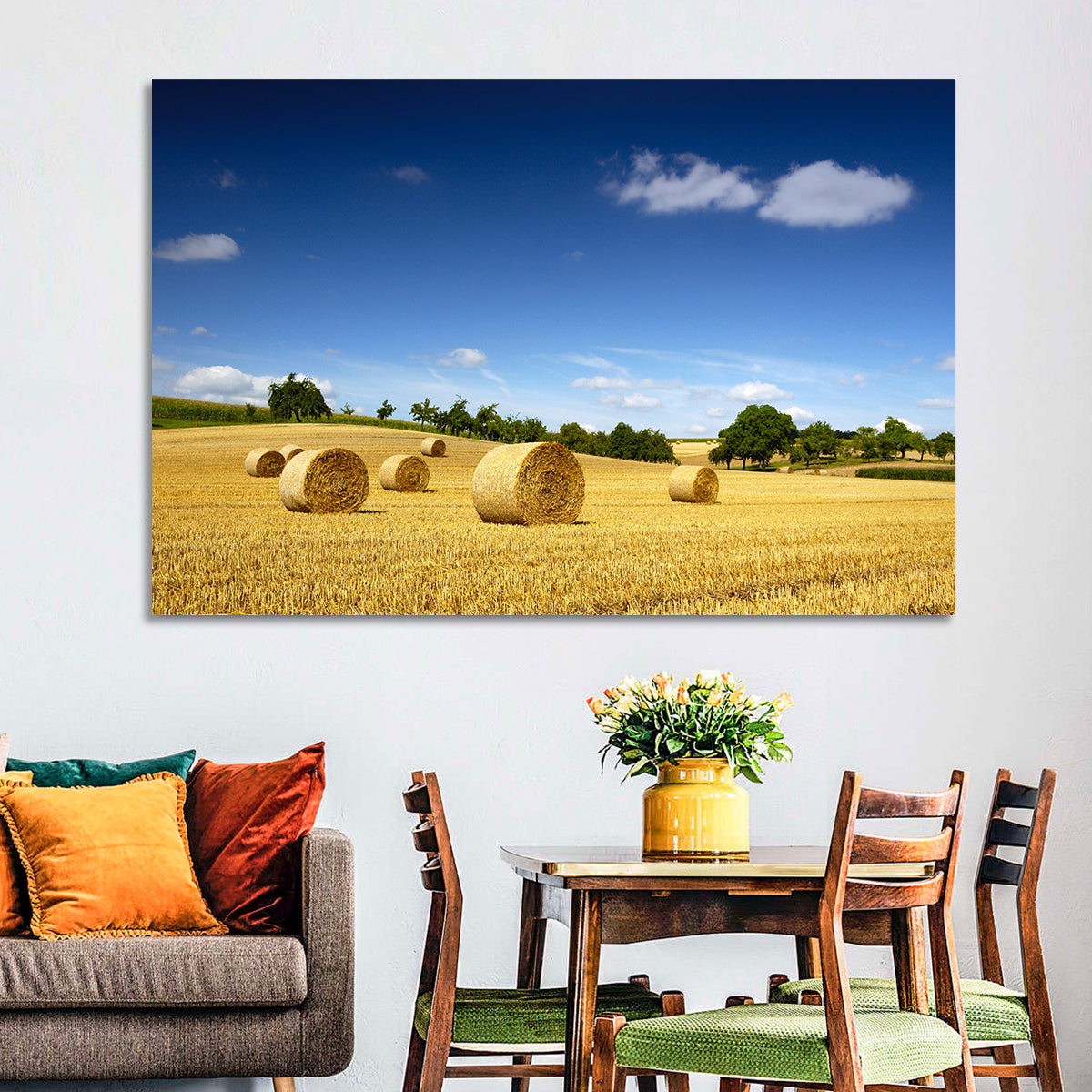 Late Summer Straw Bales Wall Art