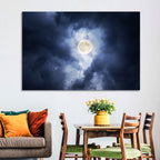 Supermoon Through Storm Clouds Wall Art