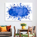 Blue Ink Splash Wall Art