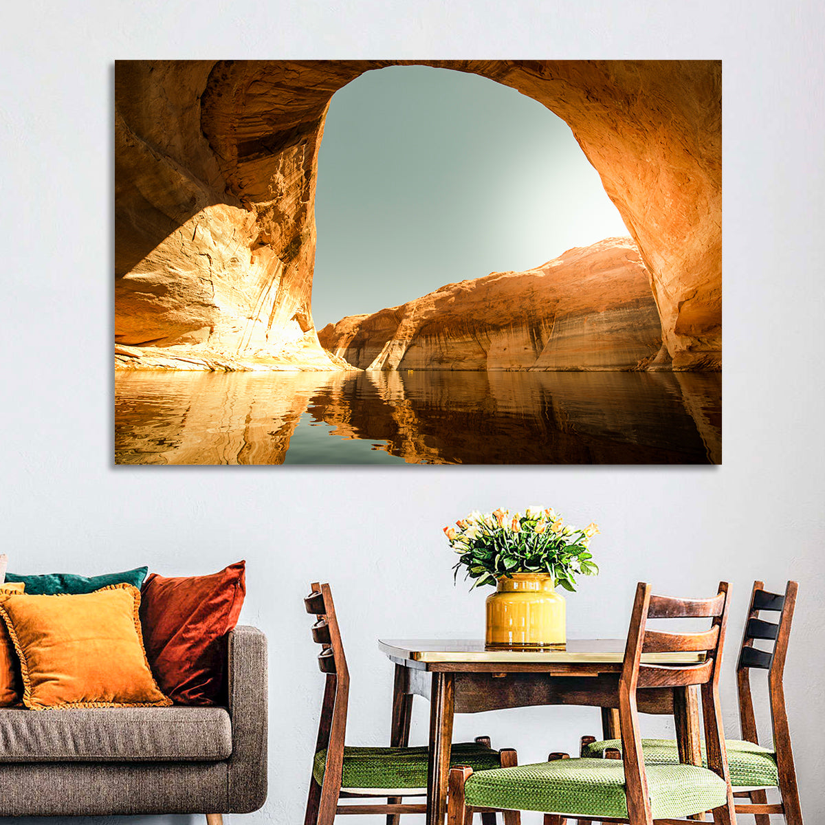 Reflection Canyon Arch Wall Art in a room, landscape
