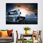Sunset Freight Terminal Truck Scene Wall Art