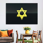 Glowing Star of David Reflection Wall Art