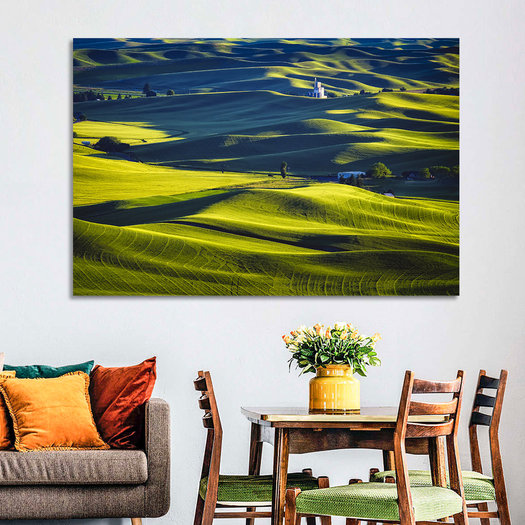 Palouse Hills with Grain Elevator Wall Art
