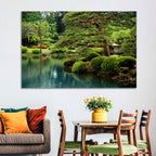 Bonsai Pine Over Tranquil Pond Wall Art