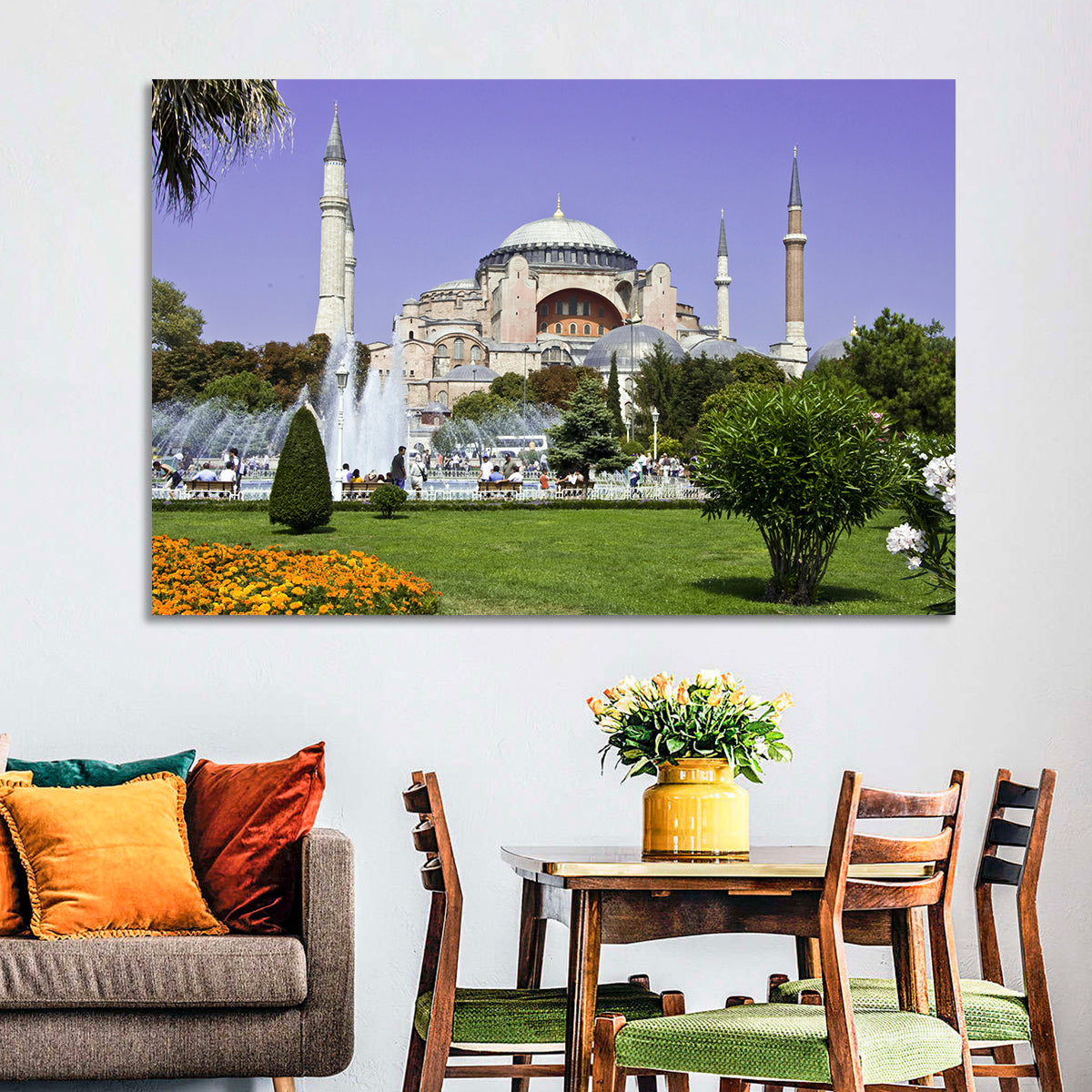 Hagia Sophia Fountain Gardens Istanbul Wall Art in a room, landscape