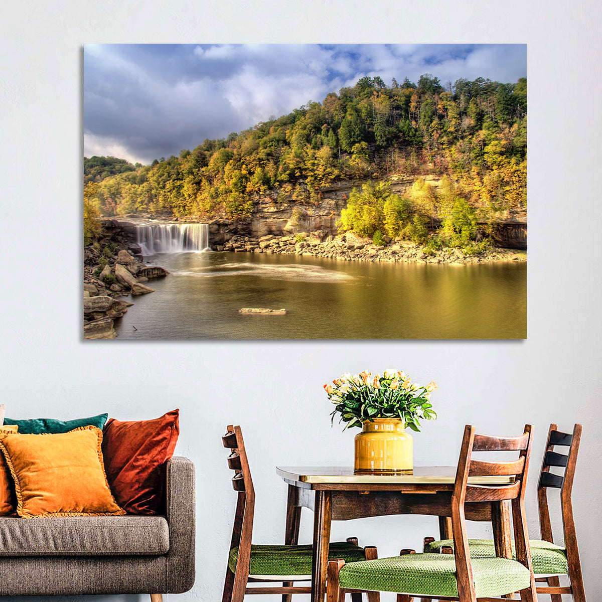 Cumberland Falls Wall Art in a room, landscape