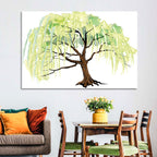 Weeping Willow Watercolor Sketch Wall Art