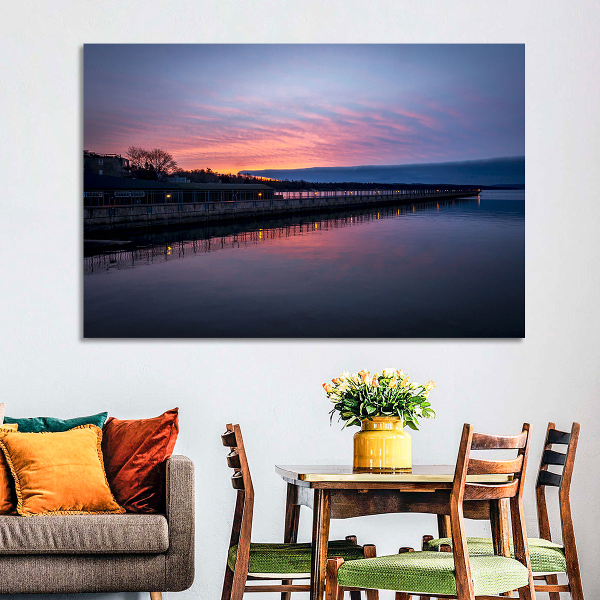 Skaneateles Lake Pier at Dusk Wall Art