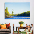 Summer Forest Lake Shoreline Wall Art