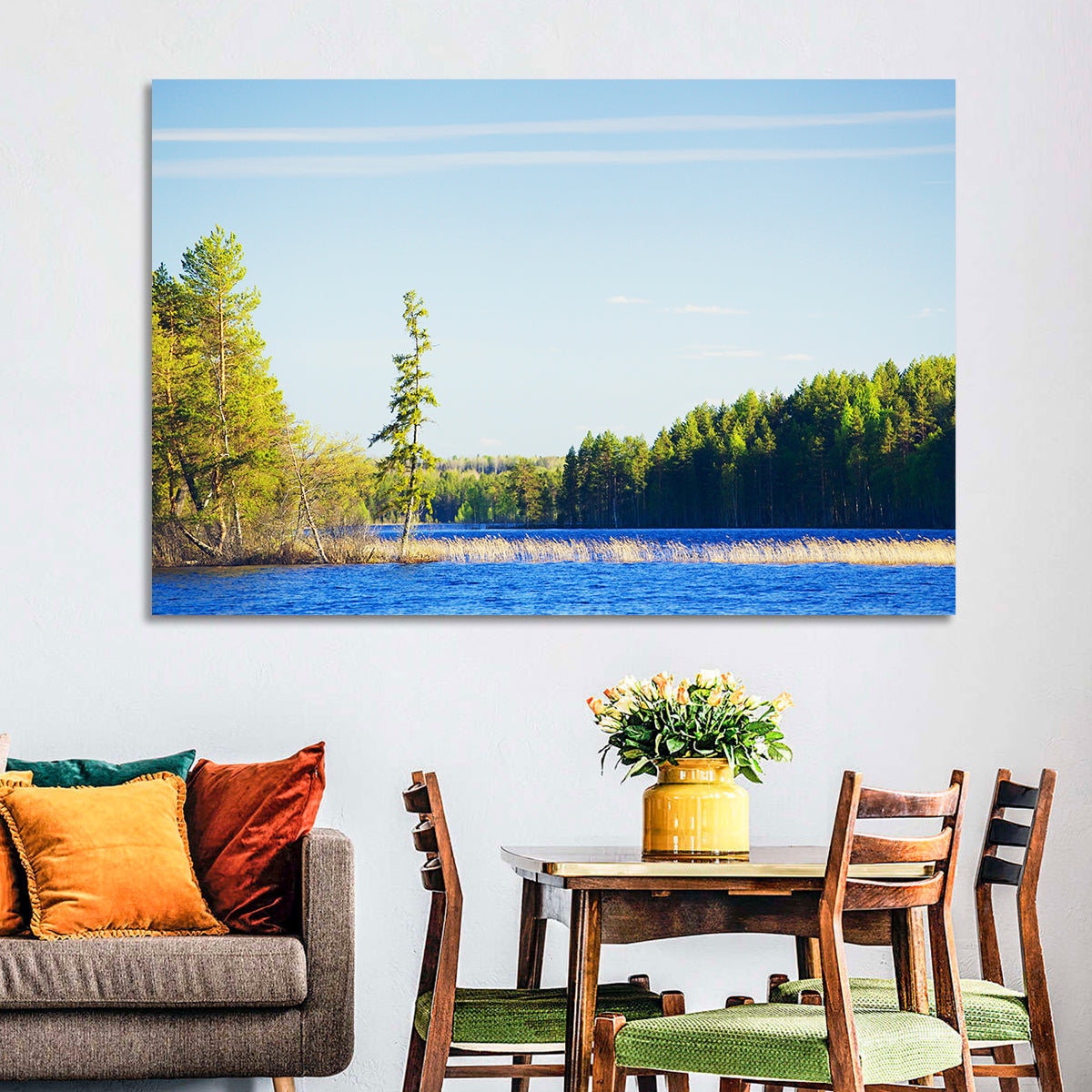 Summer Forest Lake Shoreline Wall Art