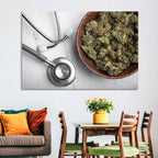 Stethoscope and Medical Cannabis Still Life Wall Art