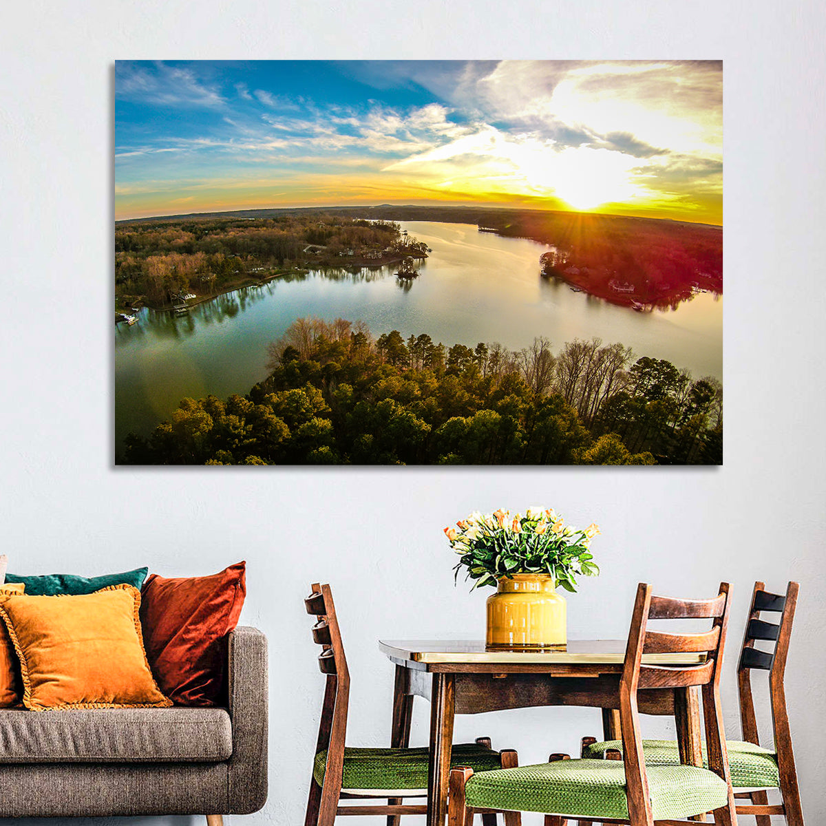 Lake Wylie Golden Sunset Wall Art