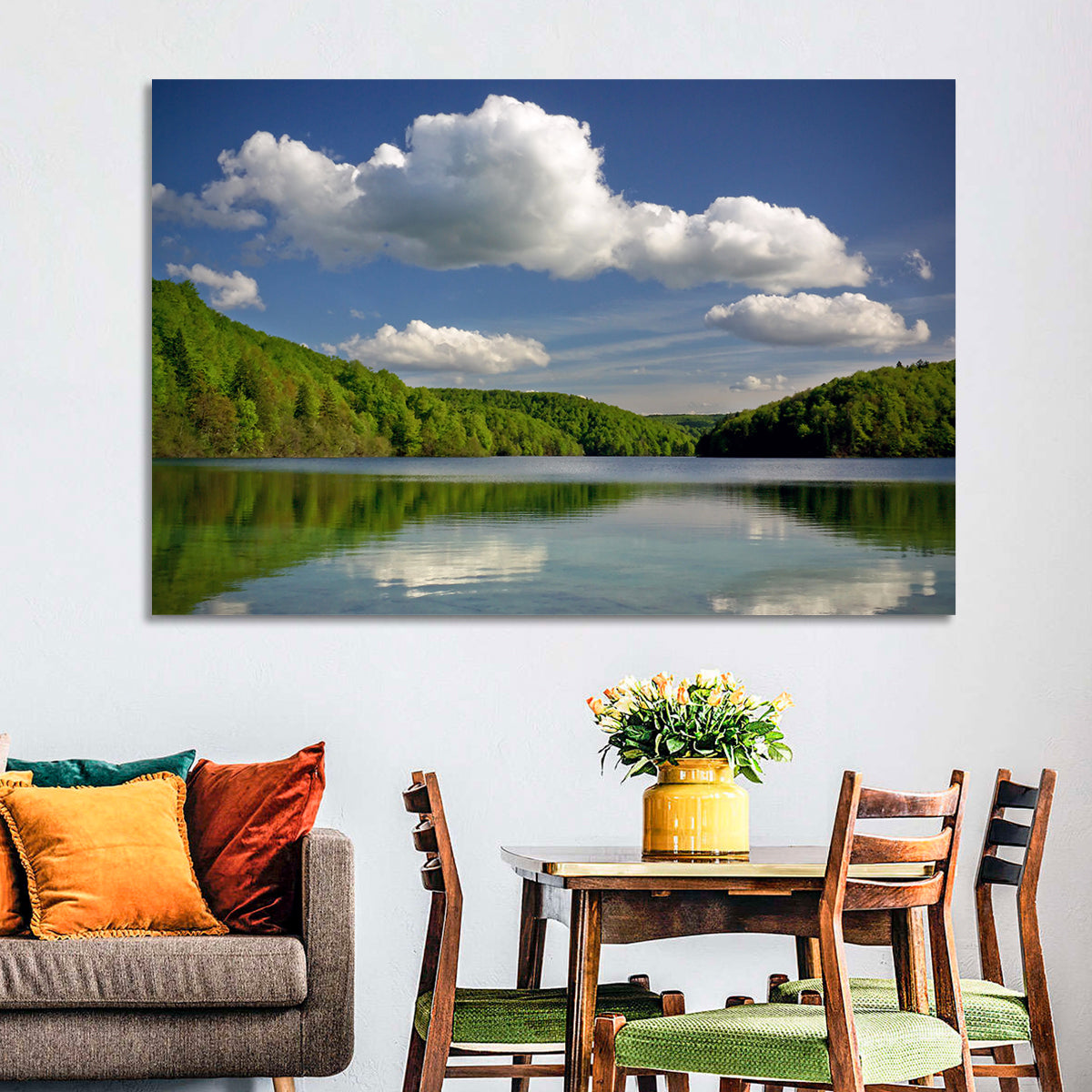 Plitvice Forest Lake Scene Wall Art