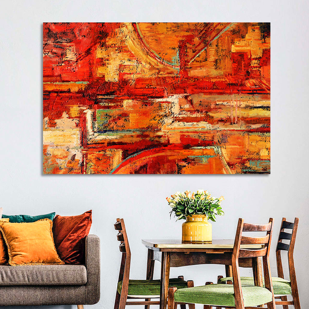 Vibrant Impasto Color Blocks Wall Art