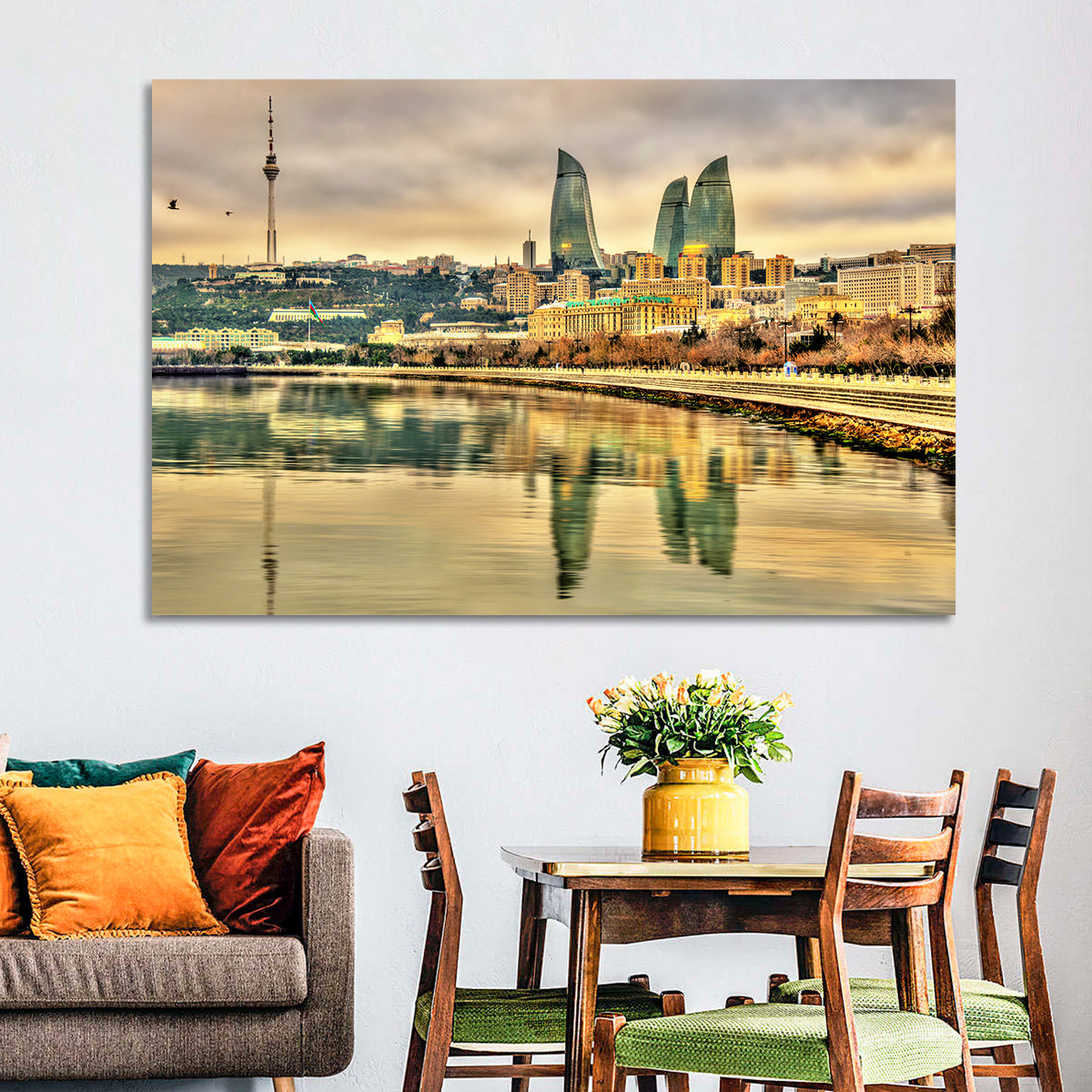 Baku Reflection Wall Art in a room, landscape