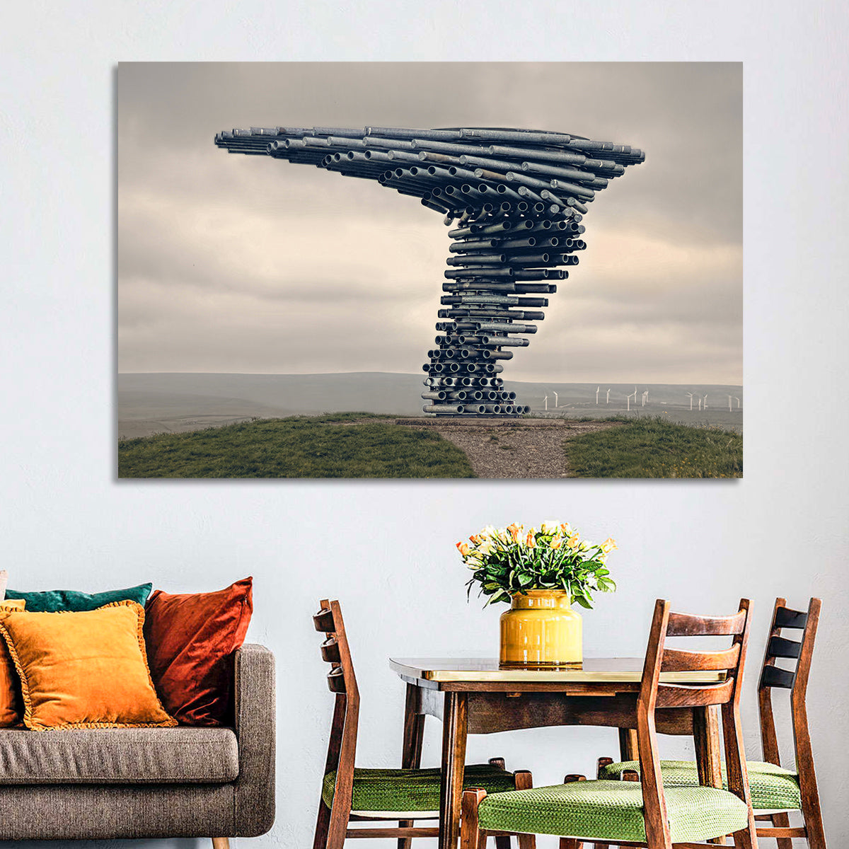 Singing Ringing Tree on Grassy Hill Wall Art in a room, landscape