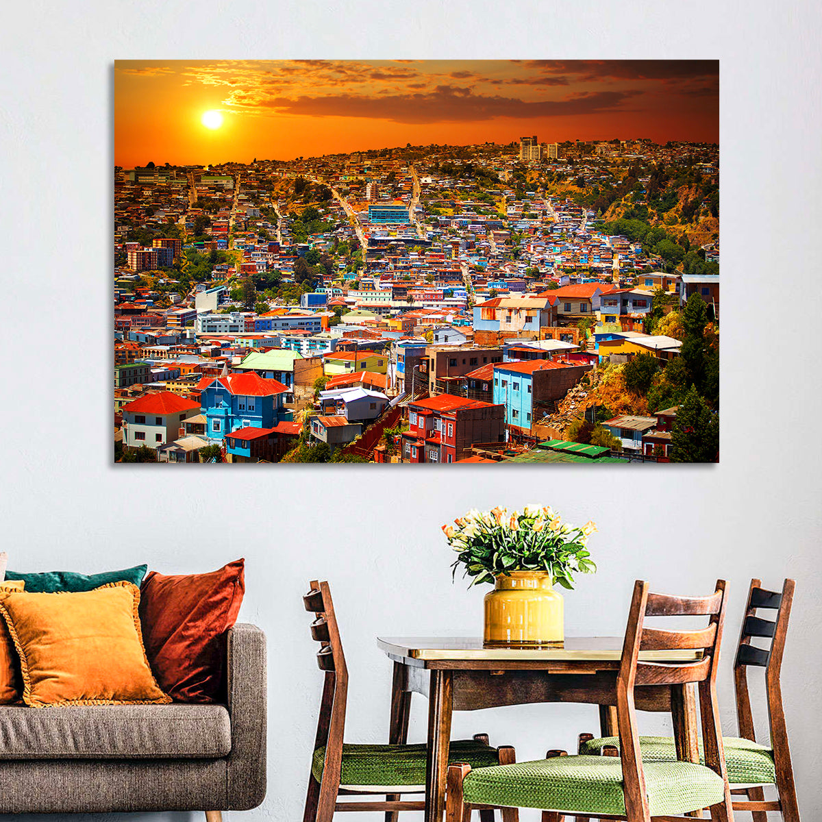 Valparaíso Hills Sunset Wall Art