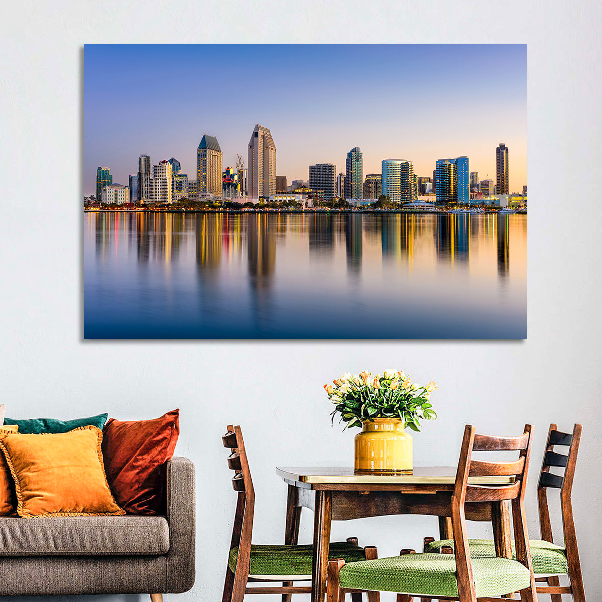San Diego Skyline at Golden Dusk Wall Art