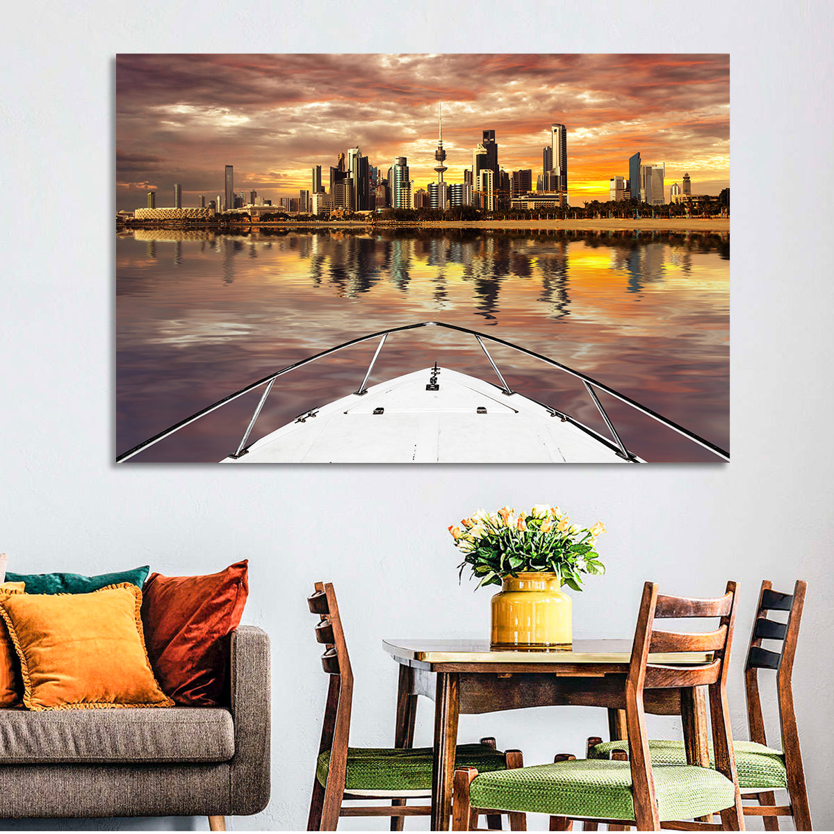 Kuwait City Skyline at Dusk Wall Art