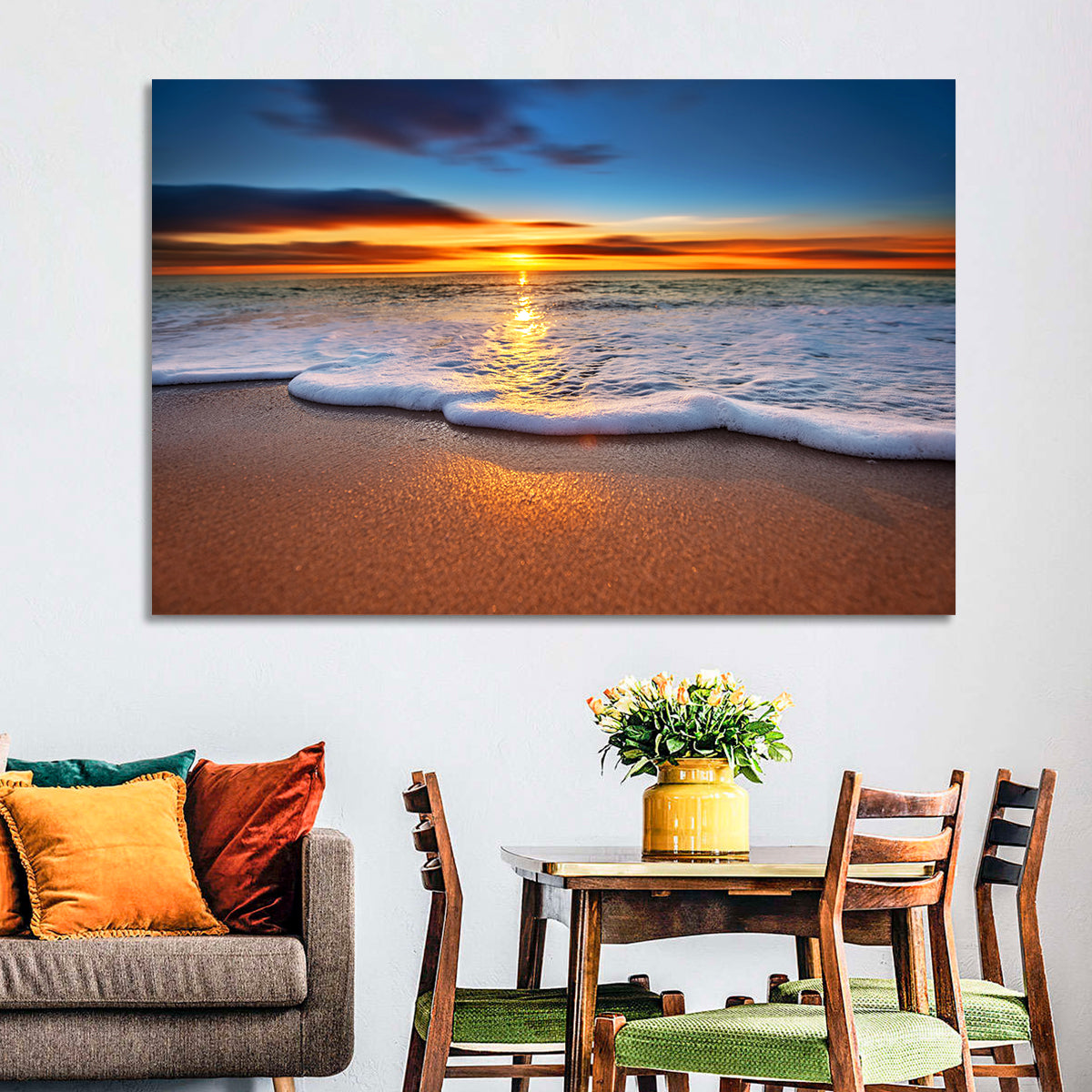 Sun Flare Beach Sunrise Wall Art