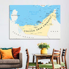 UAE Political Map Wall Art