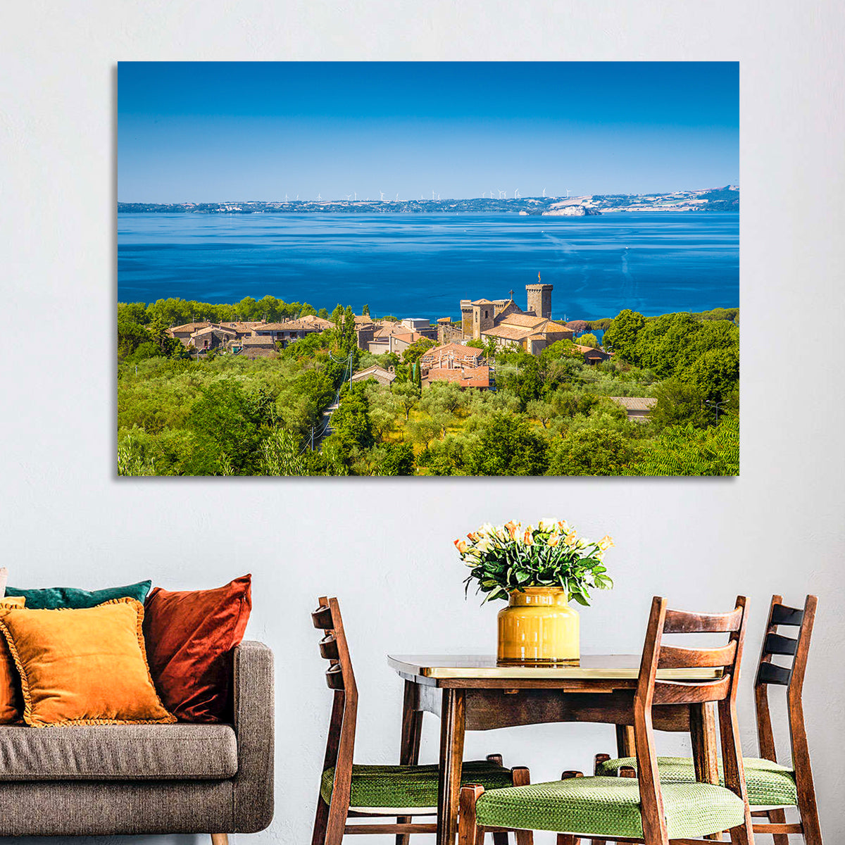 Bolsena Village Overlook Wall Art in a room, landscape