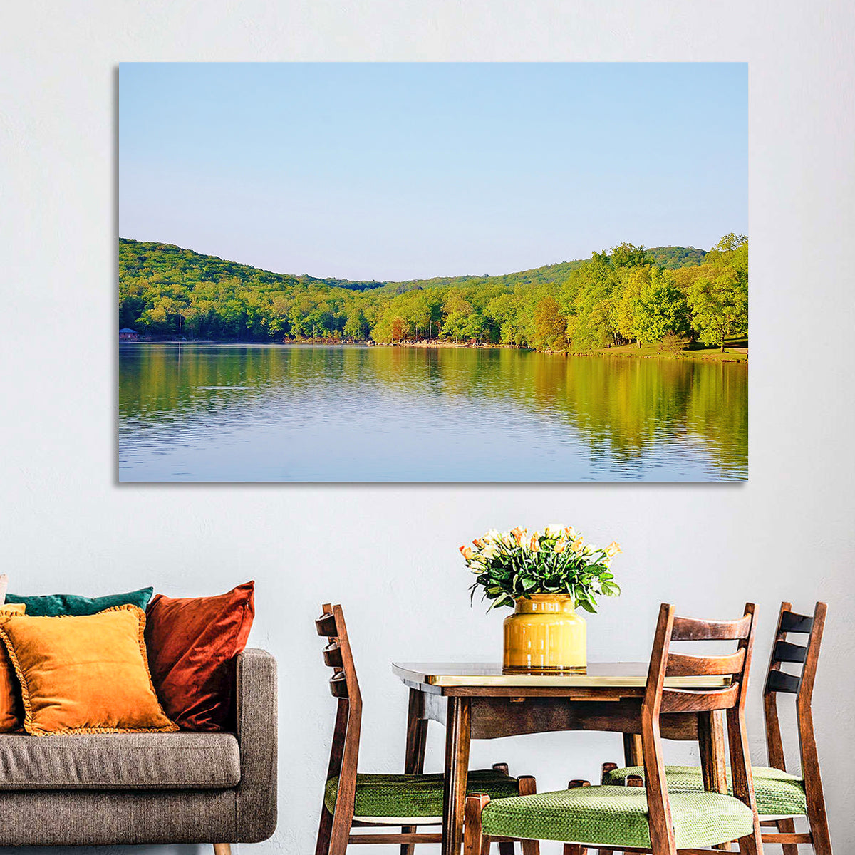 Sebago Lake Wall Art in a room, landscape