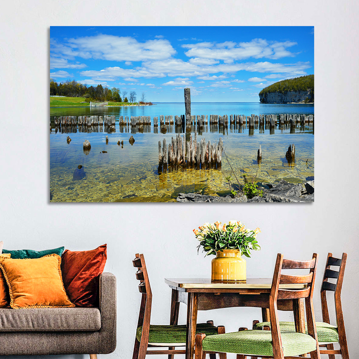 Big Bay De Noc Garden View Wall Art in a room, landscape