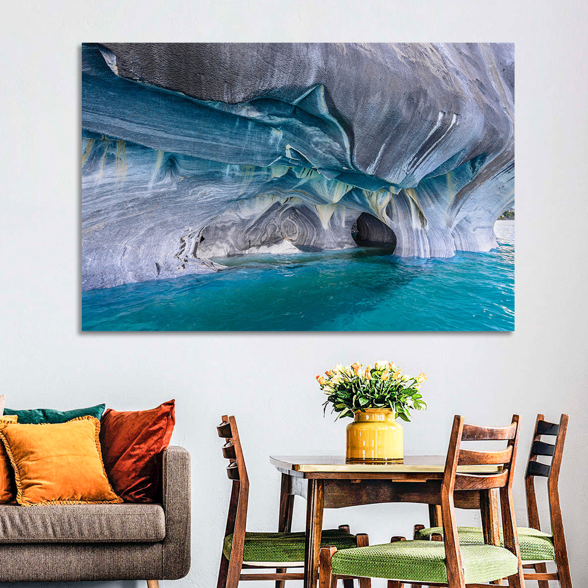 General Carrera Marble Caves Wall Art in a room, landscape