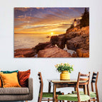 Bass Harbor Head Light at Sunset Wall Art