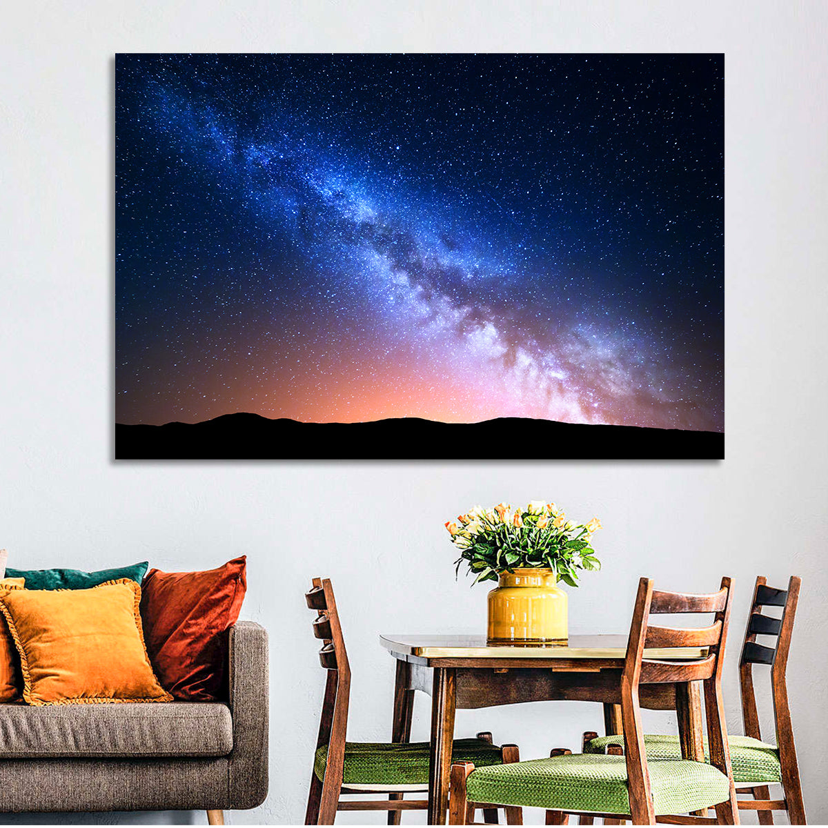 Milky Way Over Silhouetted Hills Wall Art