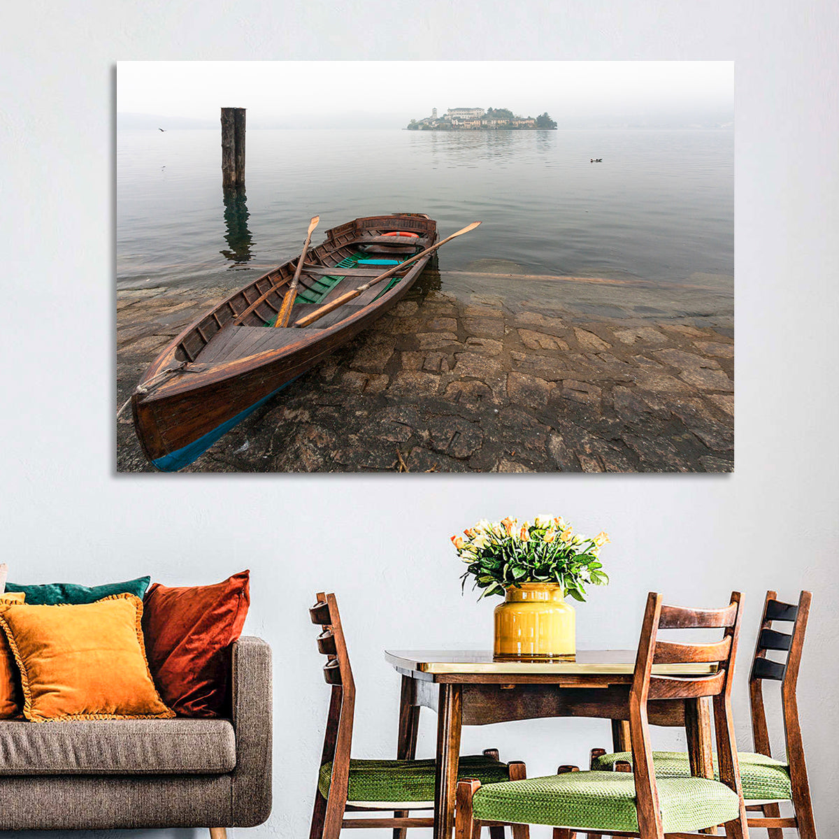 Rowboat on Lake Orta Wall Art