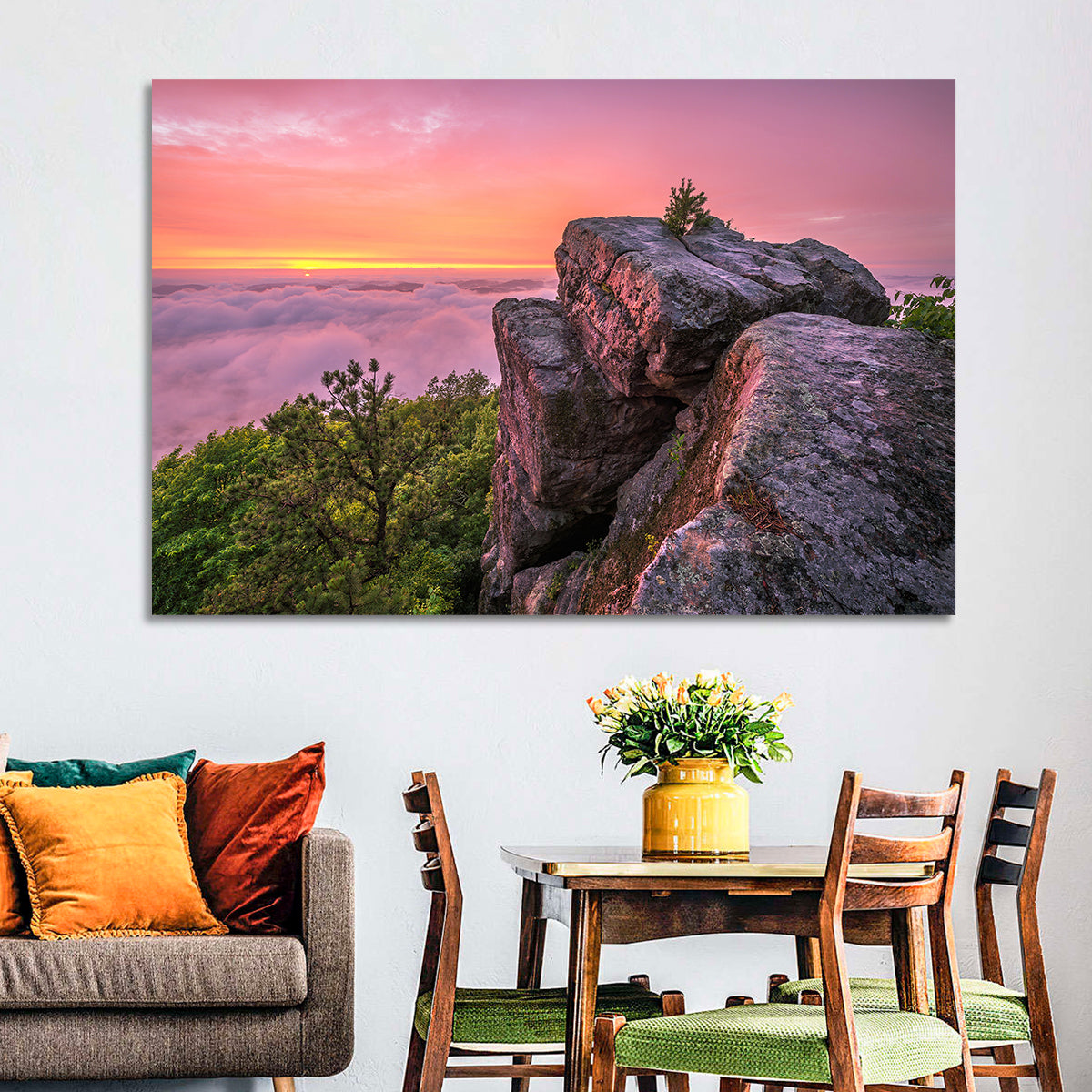 Pine Mountain Trail Sunset Over Cloud Sea Wall Art