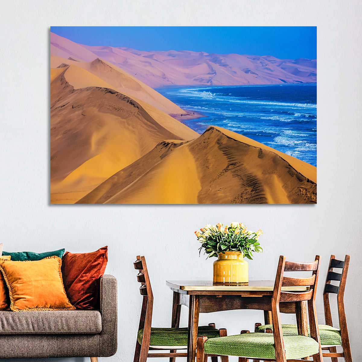 Sandwich Harbour Dunes Meet the Atlantic Wall Art in a room, landscape