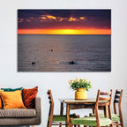 Balkhash Sunset Silhouettes Wall Art