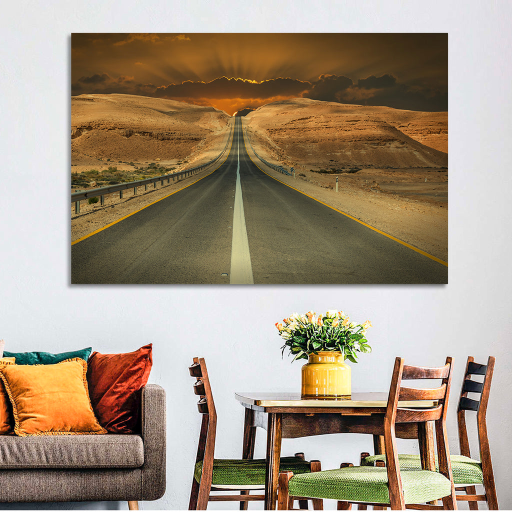 Negev Road at Sunset Wall Art