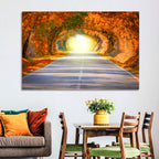 Golden Autumn Tree Tunnel Wall Art