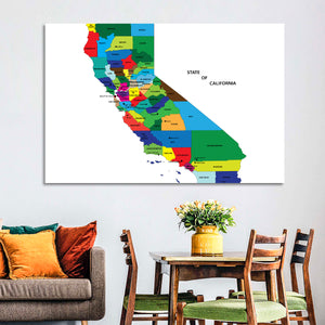 State Of California Map Wall Art